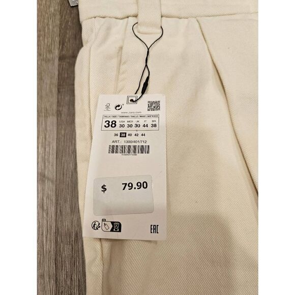 ZARA Womens Wide Leg Cropped Pants Size 30 - Picture 6 of 7